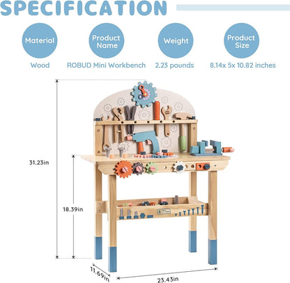 ROBOTIME Workbench Play Set Toddlers Kids Pretend Tool Bench Toy Workshop Toys