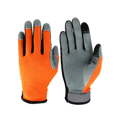 Deer Skin Two Layer Touch Screen Gardening Gloves