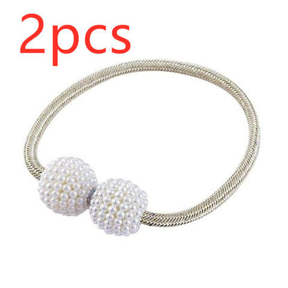 Magnetic Curtain Tiebacks Pearl Beads