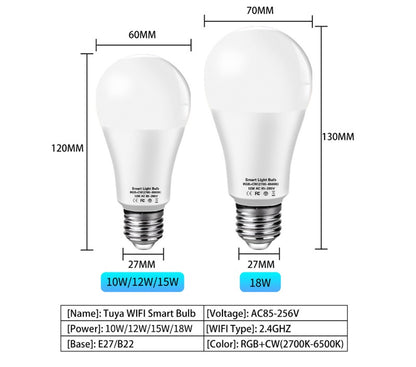 Tuya LED Color RGB Bulb WiFi Bulb Light