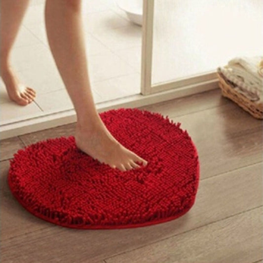 Heart-shaped Silk Wool Bedroom Love Floor Mat Bedside Lint-free Cute Heart Shape Carpet