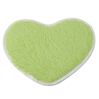 Heart-shaped Silk Wool Bedroom Love Floor Mat Bedside Lint-free Cute Heart Shape Carpet